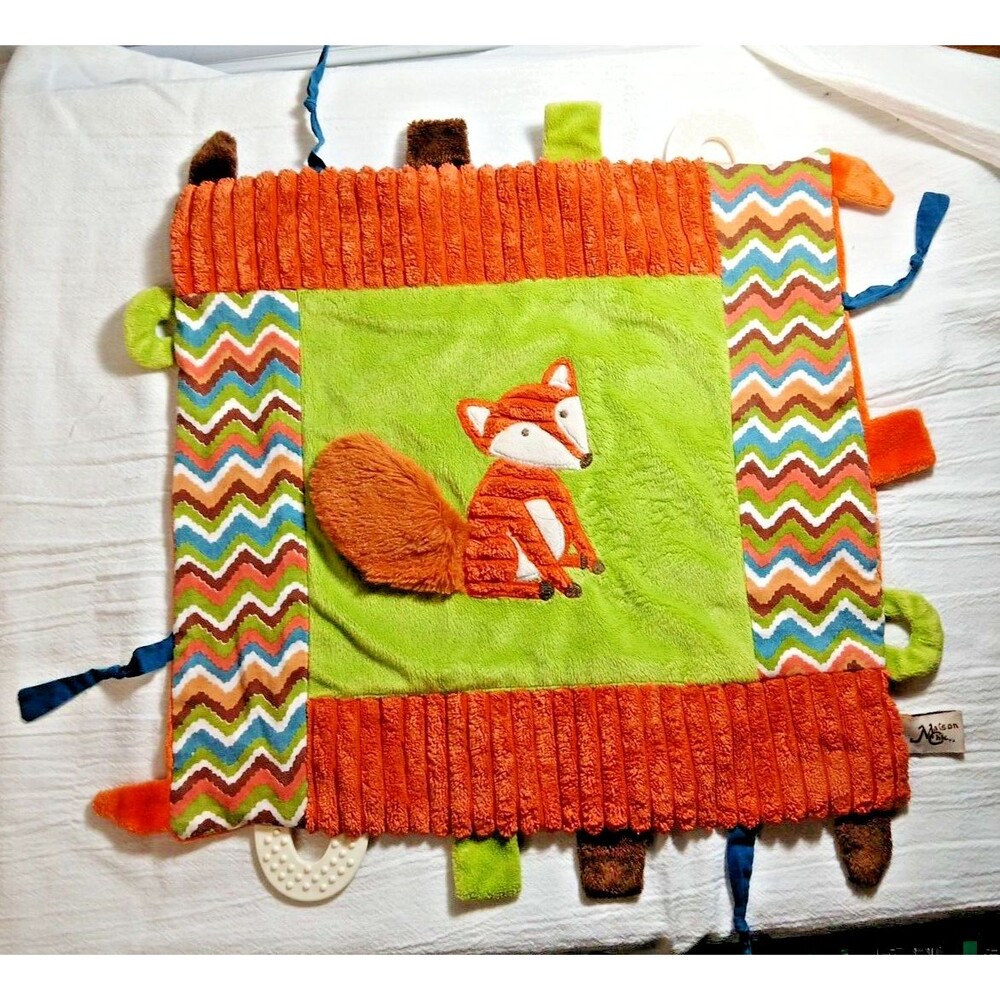 Maison Chic Fox Lovey Wih sensory  Tags Loops Ribbing tail is faux fur